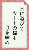 日に浴びて　カートの猫も　目を細め